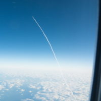 種子島上空を飛行中のJAL機内から”H2Aロケット”発射目撃！